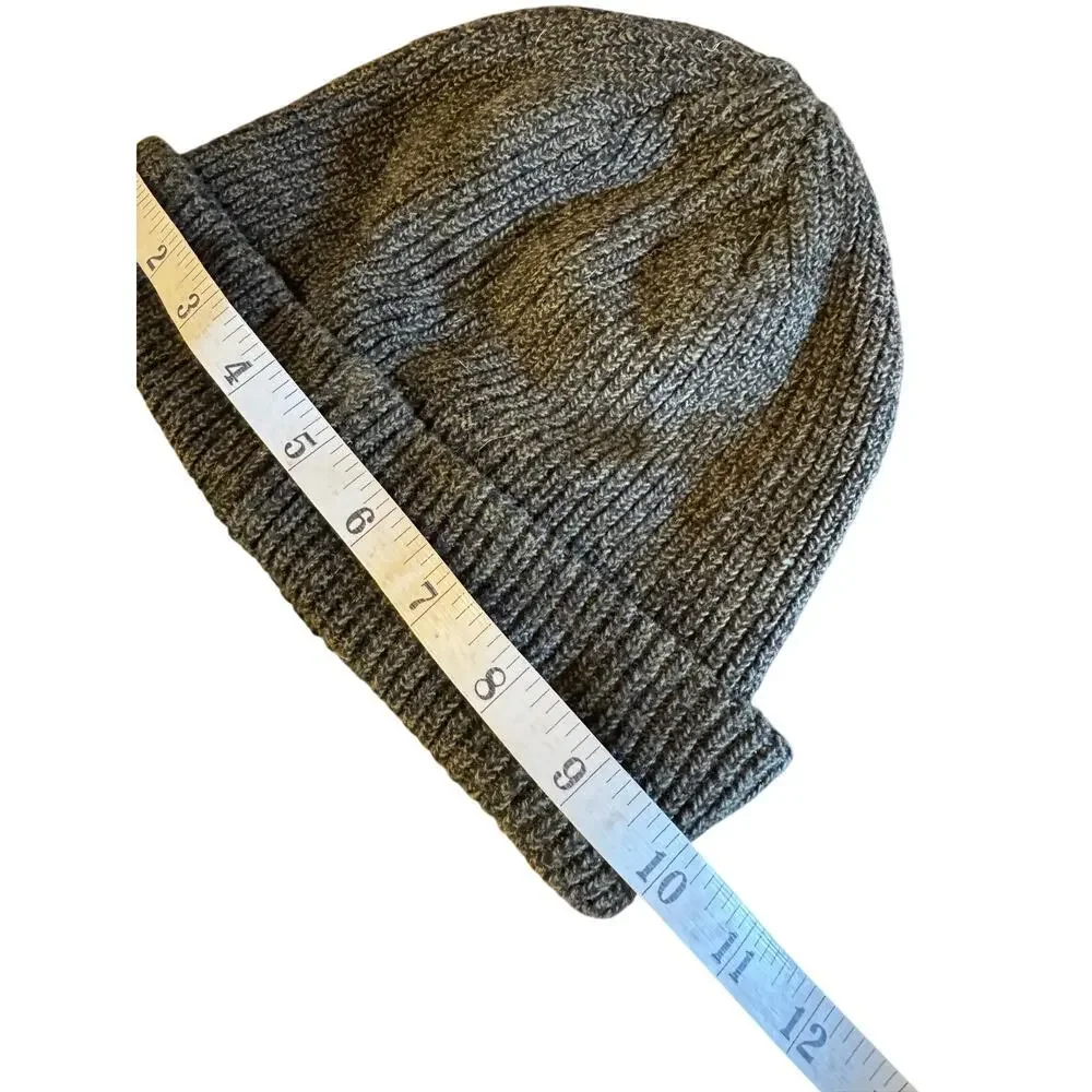 Wild Lama Organic Cotton Black Gray Ribbed Fisherman Beanie Hat One Size Unisex